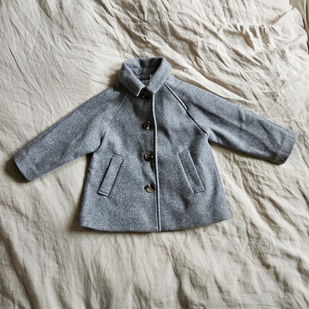 Zara Girl's Gray Pea Coat